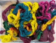 Load image into Gallery viewer, Qiviut Sock Blend Dyed Pencil Roving Bits & Ends
