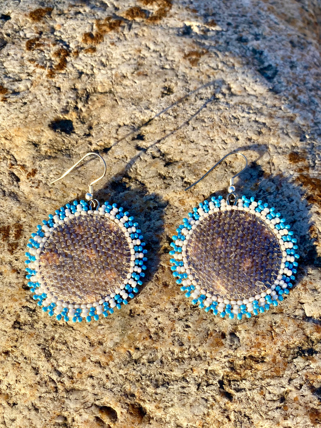 Fishskin Medallion Earrings
