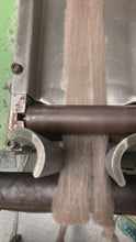 Load and play video in Gallery viewer, The qiviut roving travels  into the combs of our vintage pin-drafting machine.
