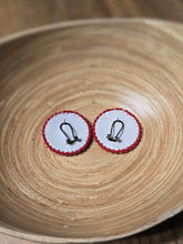 Load image into Gallery viewer, Red Medallion Beaded Earrings
