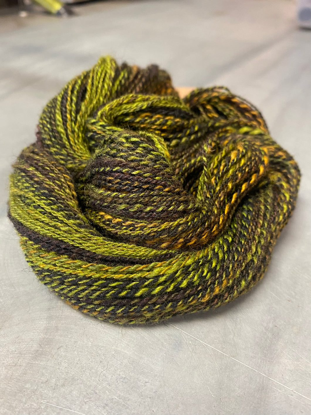 Custom-dyed qiviut sock yarn (handspun)