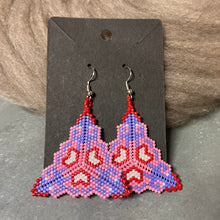 Load image into Gallery viewer, Beaded Pink Triangle Earrings
