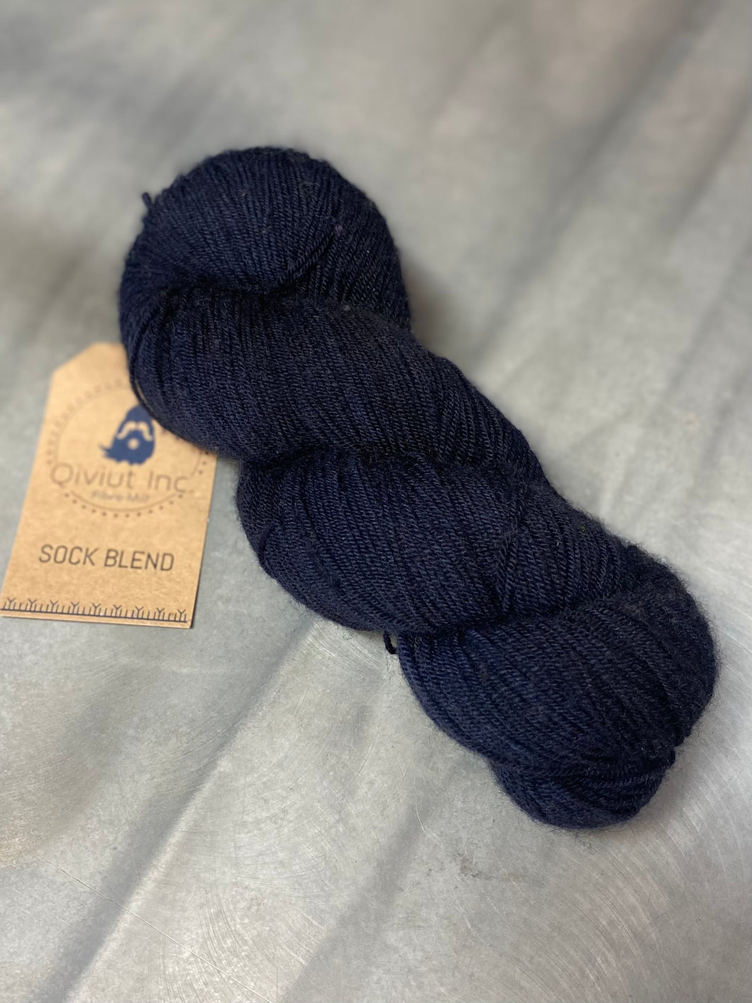 Qiviut Sock yarn in Midnight Blue (3.5oz)