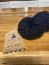 Load image into Gallery viewer, Qiviut Sock yarn in Midnight Blue (3.5oz)
