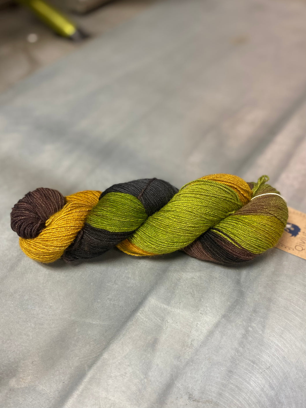 Hand-Painted Qiviut Sock Yarn: You Can’t See Me in the Forest (3.5oz)