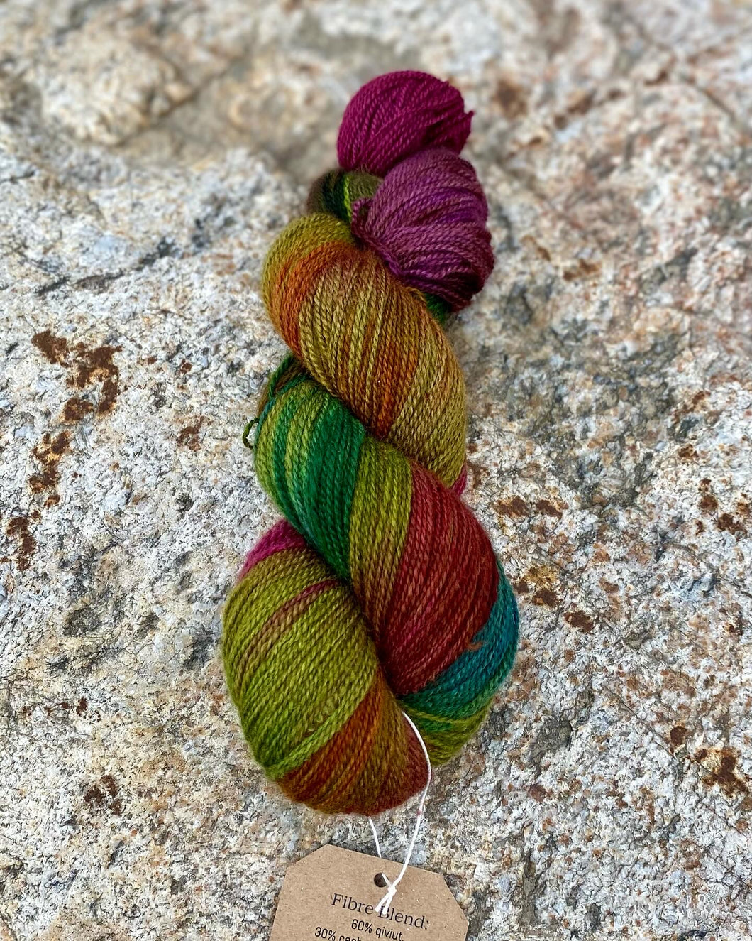 Hand-painted Niviuk Blend Yarn (Spring Rainbow): 2 oz