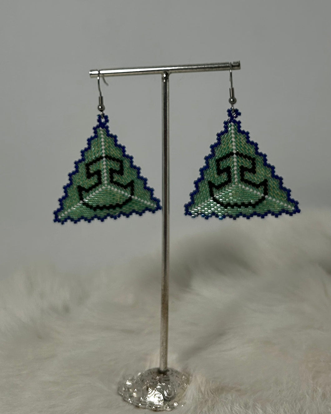 Beaded Triangle Ulu Earrings