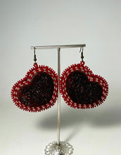 Load image into Gallery viewer, Red Heart Sealskin Earrings
