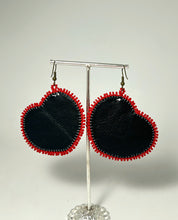 Load image into Gallery viewer, Red Heart Sealskin Earrings
