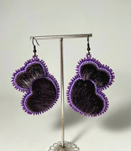 Load image into Gallery viewer, Purple Heart Sealskin Earrings
