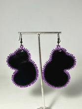 Load image into Gallery viewer, Purple Heart Sealskin Earrings
