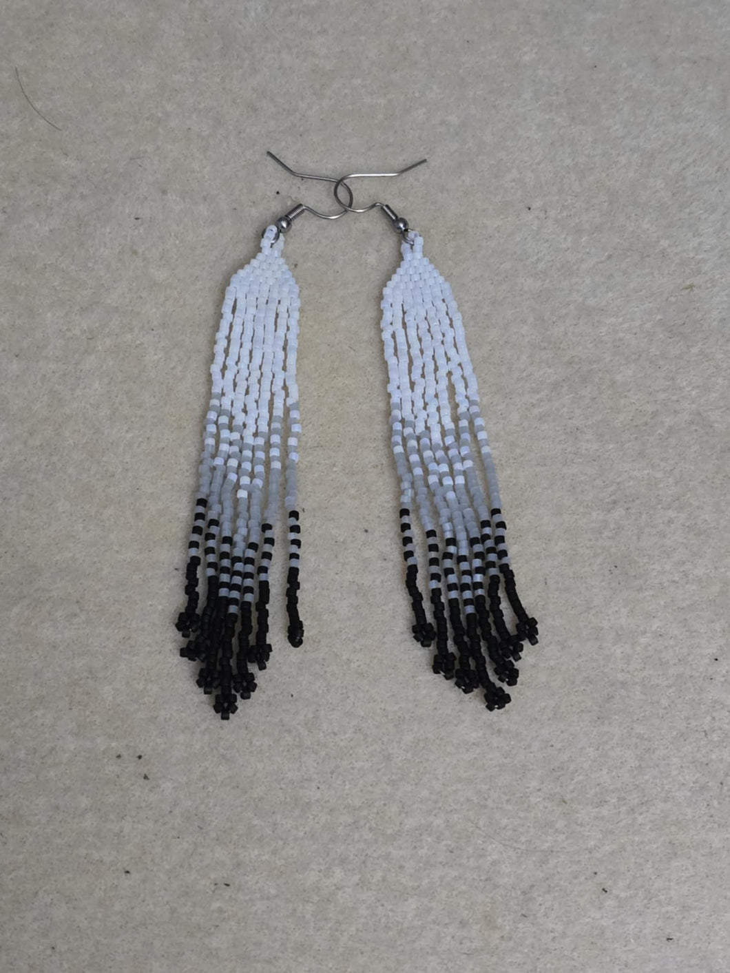 Beaded Ombre Fringe Earrings