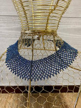 Load image into Gallery viewer, Beaded Evening Blue Collar Necklace
