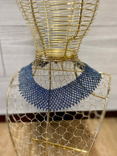 Load image into Gallery viewer, Beaded Evening Blue Collar Necklace
