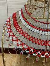 Load image into Gallery viewer, Beaded Red Lace Collar Necklace
