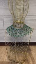Load and play video in Gallery viewer, Beaded Sea-Green Collar Necklace
