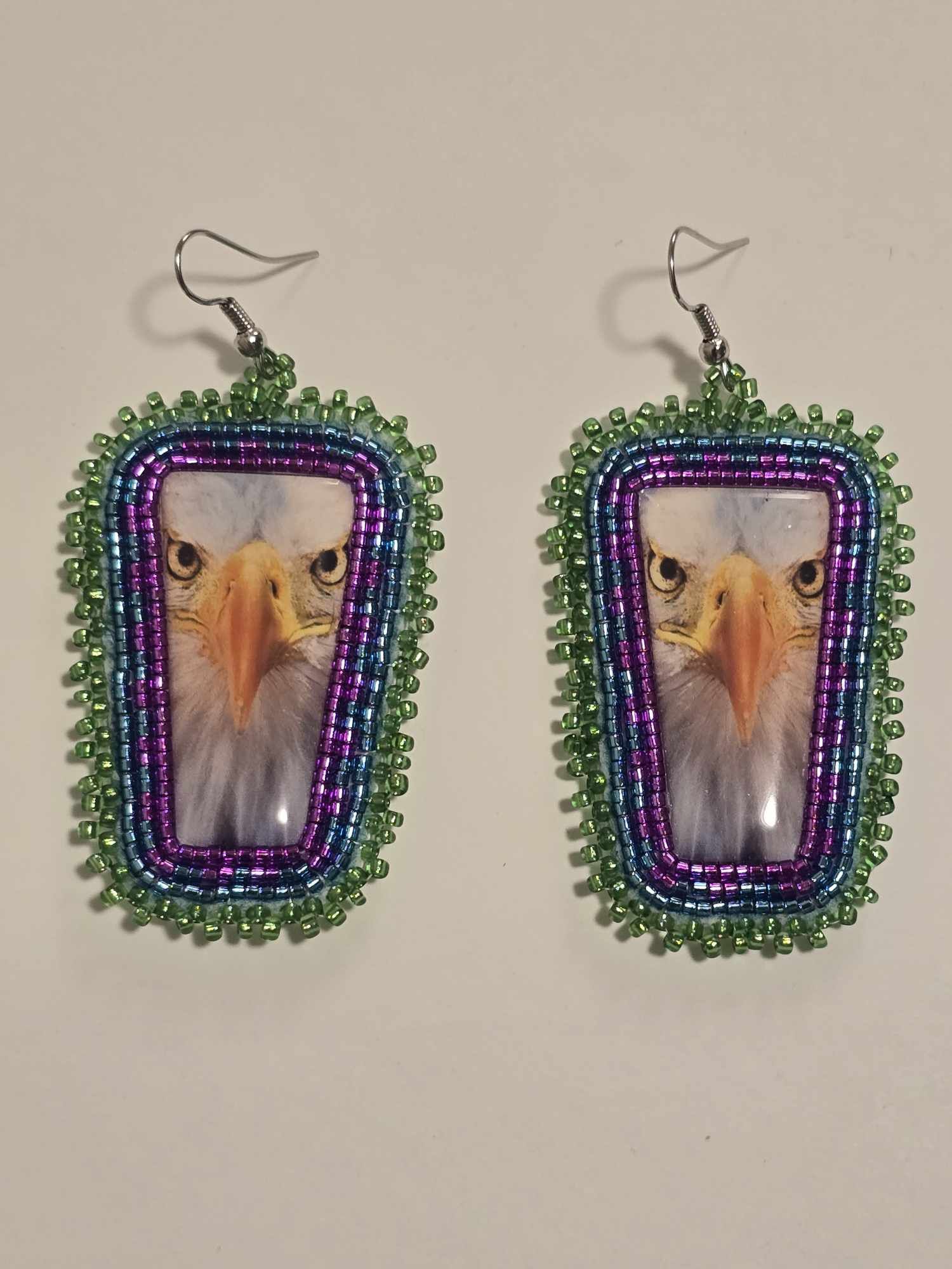 Beaded Eagle Earrings Qiviut Inc